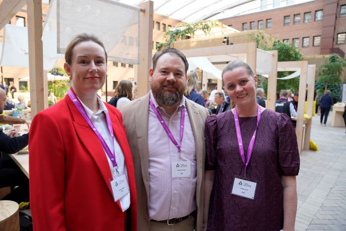 Kajsa Haag, Massimo Baú och Linnea Lind, som all avarit delaktiga i att organisera CeFEO:s 20-års jubileum.
