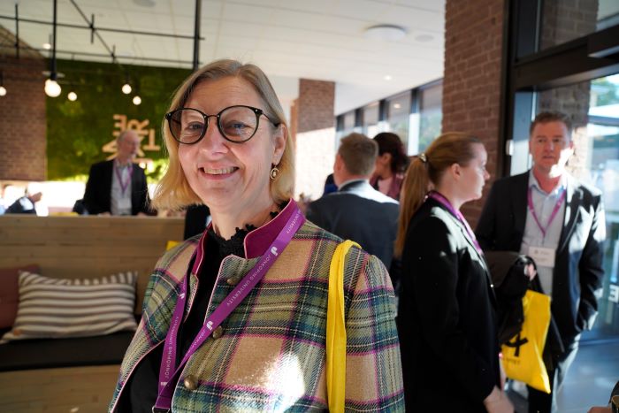 Anna Gillek, Regionchef Jönköpings län för Svenskt Näringsliv i Jönköpings Län var en av besökarna som hade kommit för att fira familjeföretagandet.