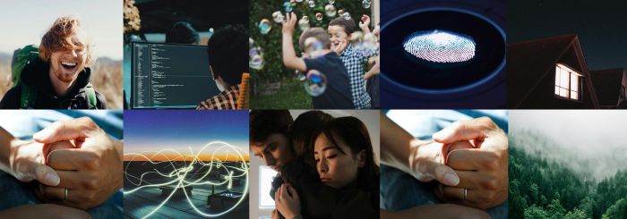 olika motiv i ett collage